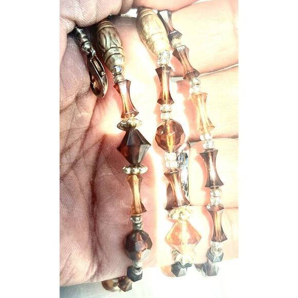 -NECKLACE vintage 1970'S brown bead - Picture 3 of 10